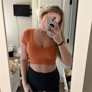 Garage Orange Fitted Crop Top